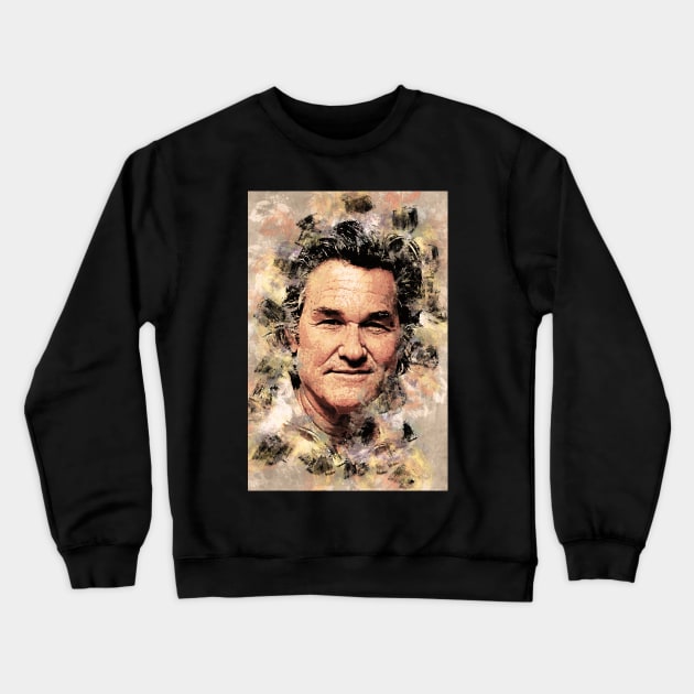 Kurt Russell Actor Portrait ✪ A Tribute to a LEGEND ✪ Abstract Watercolor Crewneck Sweatshirt by Naumovski